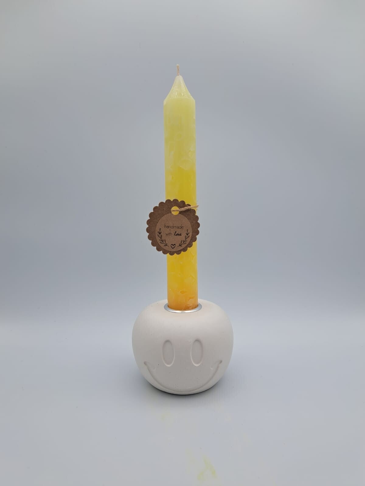 Kleine Kerze mit Gips Smile Ständer