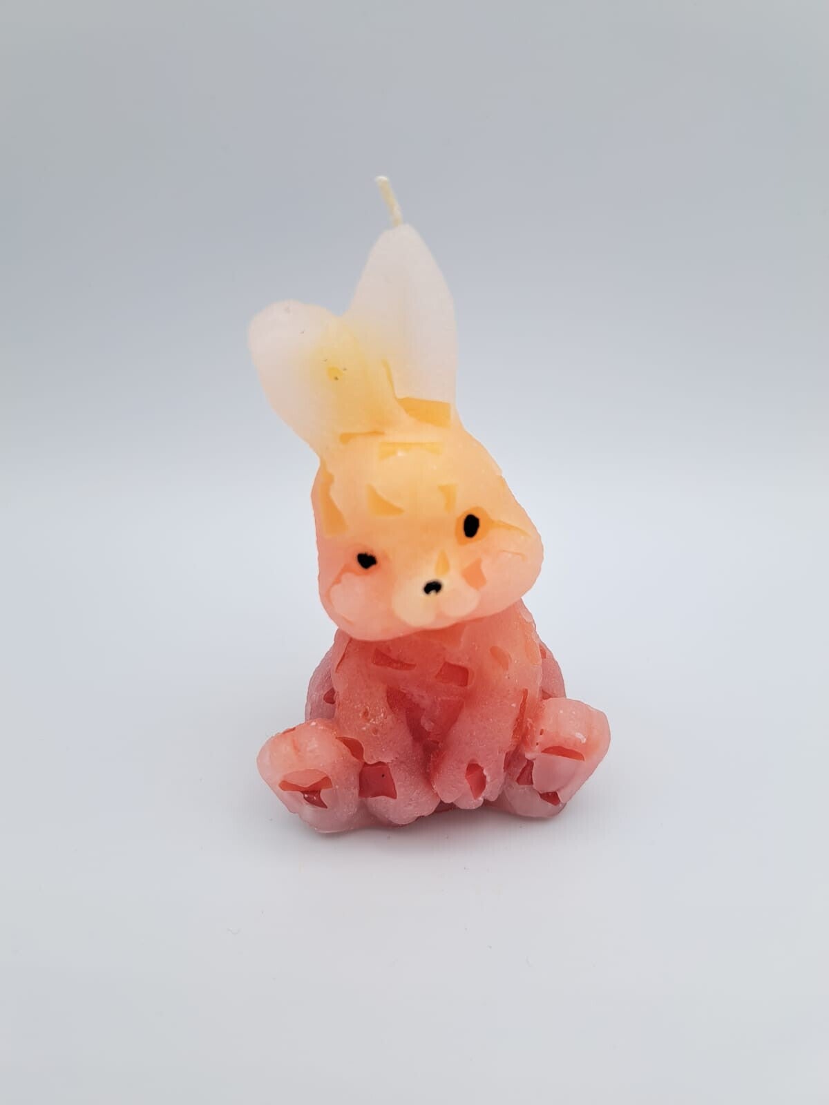 Kerze Hase sitzend rot/orange
