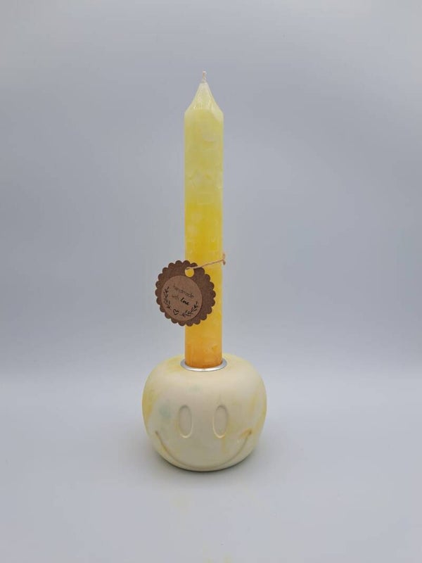 Kleine Kerze mit Gips Smile Ständer