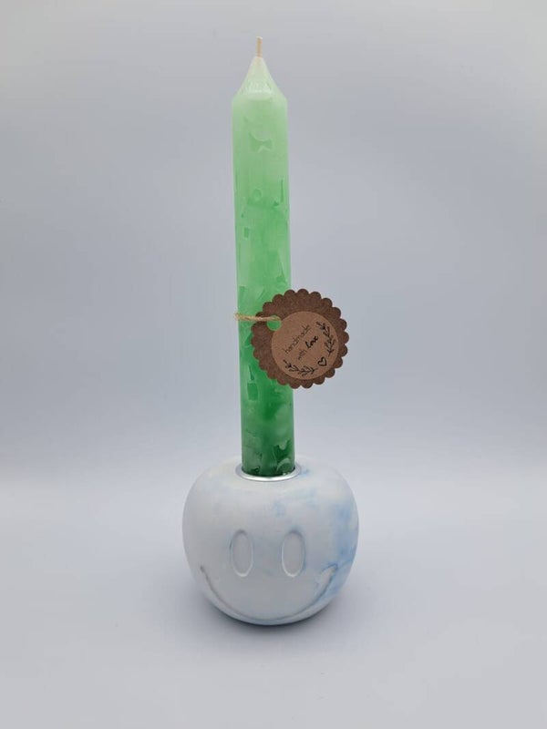 Kleine Kerze mit Gips Smile Ständer