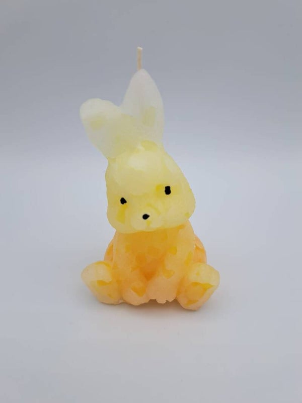 Kerze Hase sitzend gelb