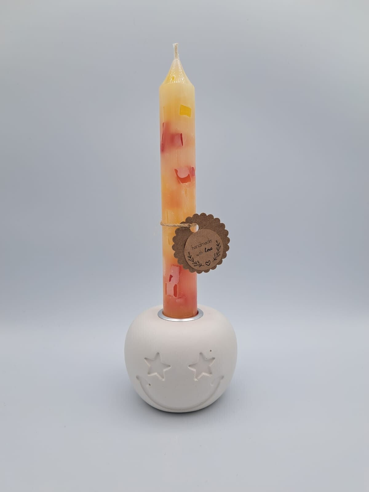 Kleine Kerze mit Gips Smile Ständer Stern