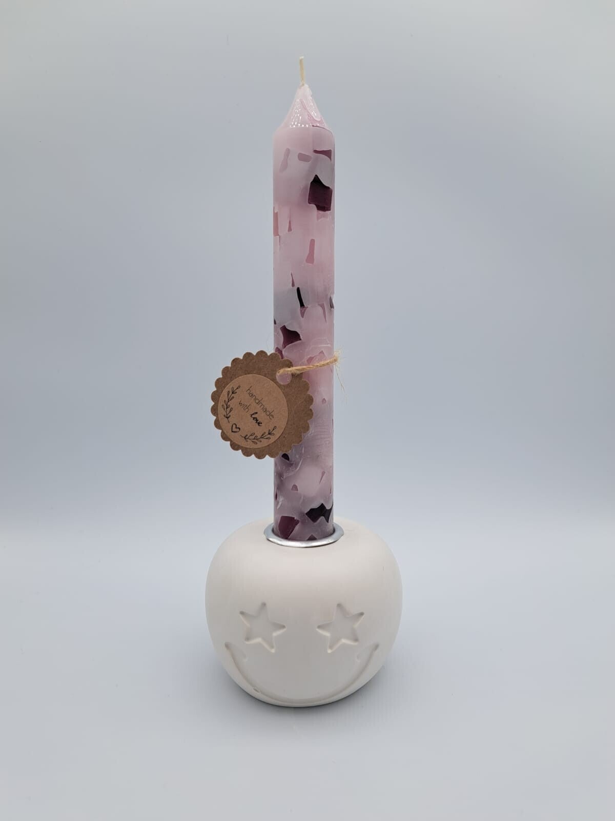 Kleine Kerze mit Gips Smile Ständer Stern