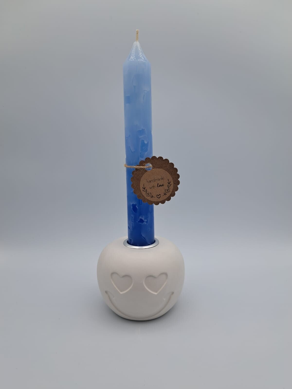 Kleine Kerze mit Gips Smile Ständer Herz