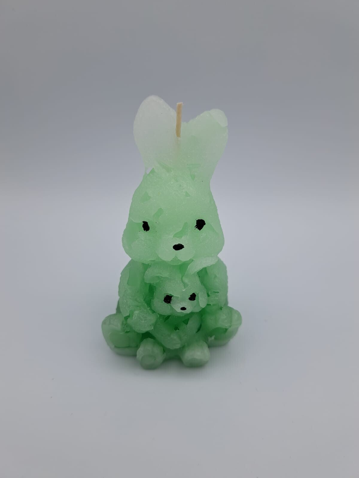 Kerze Hase mit Jungen grün