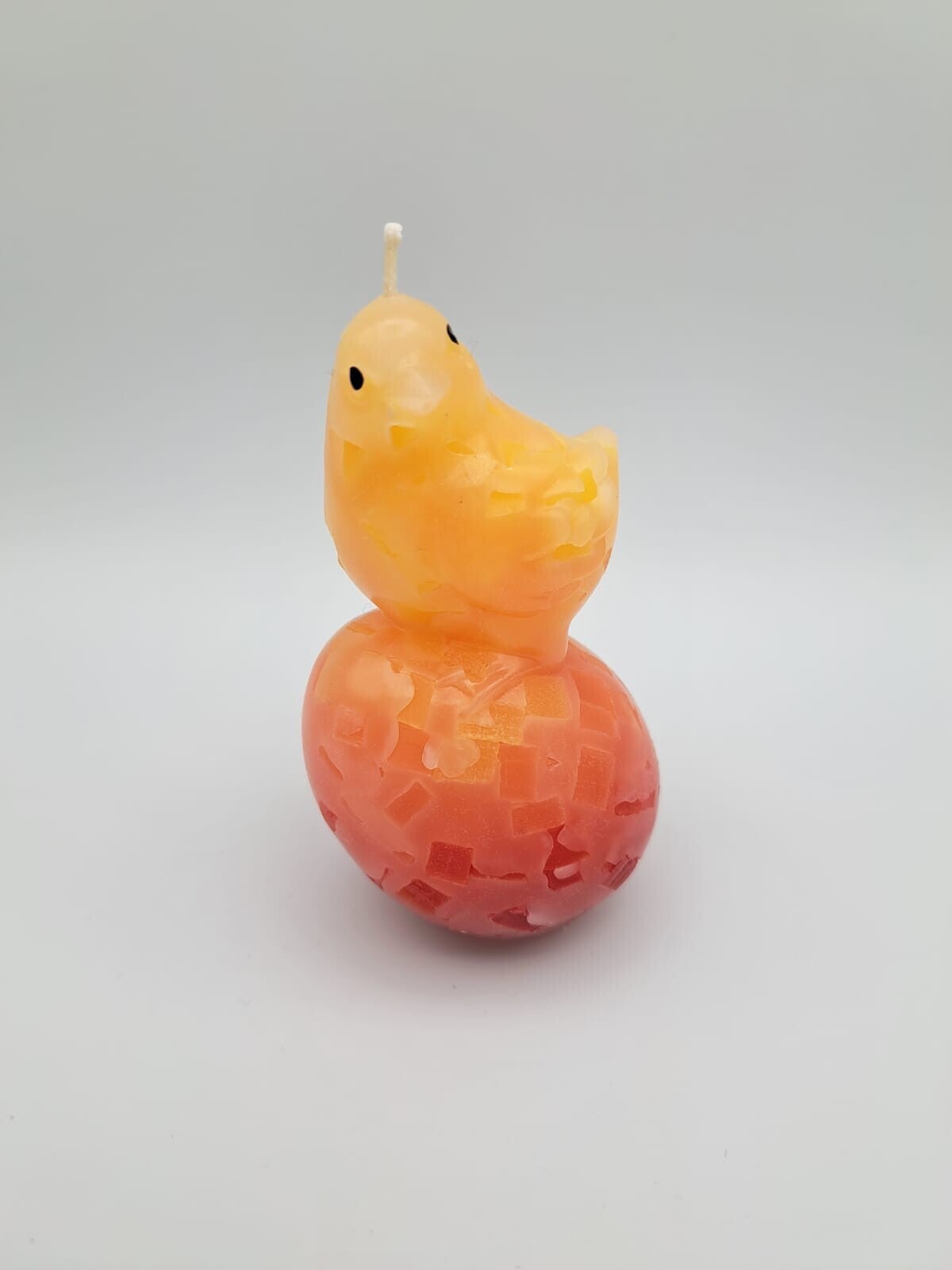 Kerze Huhn stehend mit Ei rot/orange