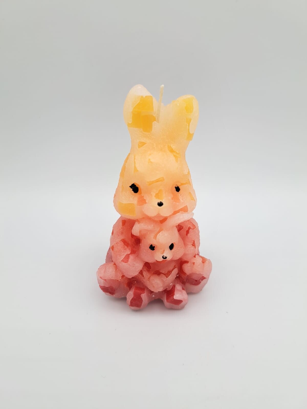 Kerze Hase mit Jungen rot