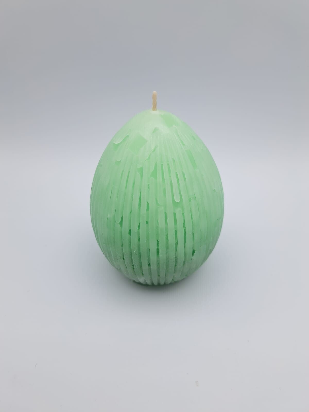 Kerze Osterei gerippt grün