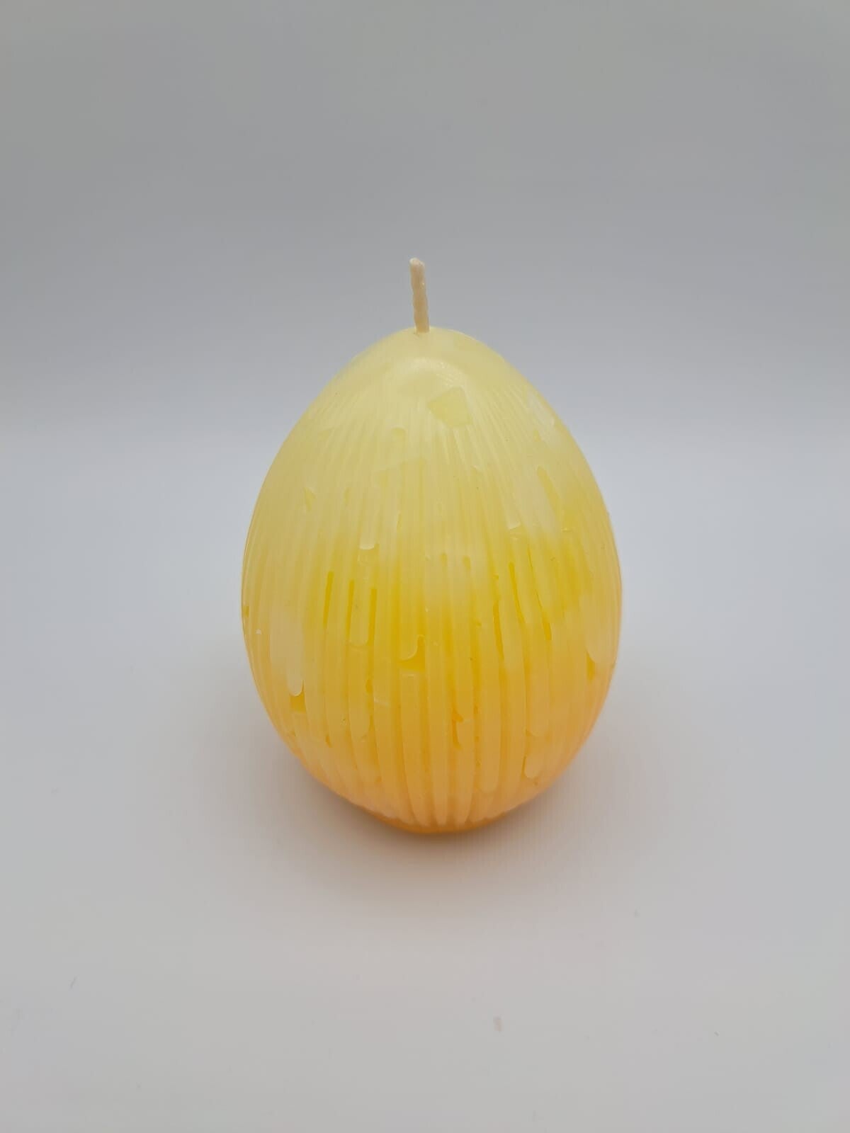 Kerze Osterei gerippt gelb
