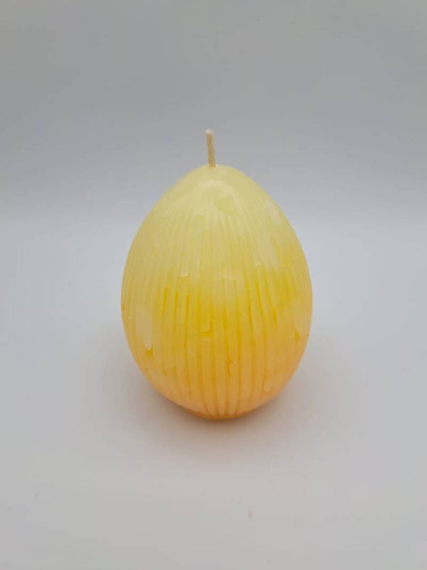 Kerze Osterei gerippt gelb