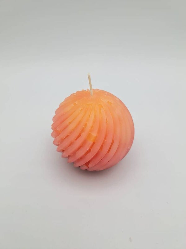 Kleine Kugel gerippt rot/orange