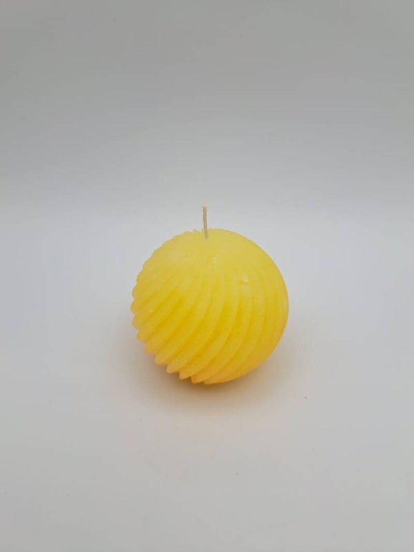 Kleine Kugel gerippt gelb