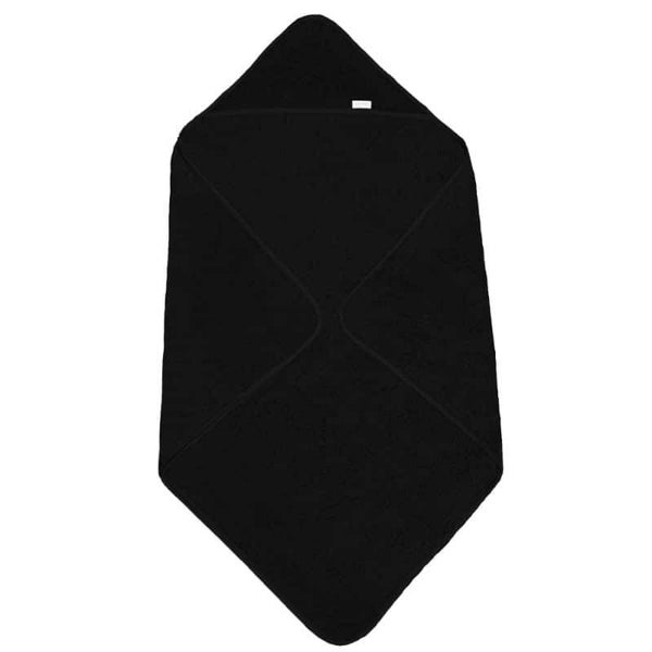 Badcape met naam - zwart