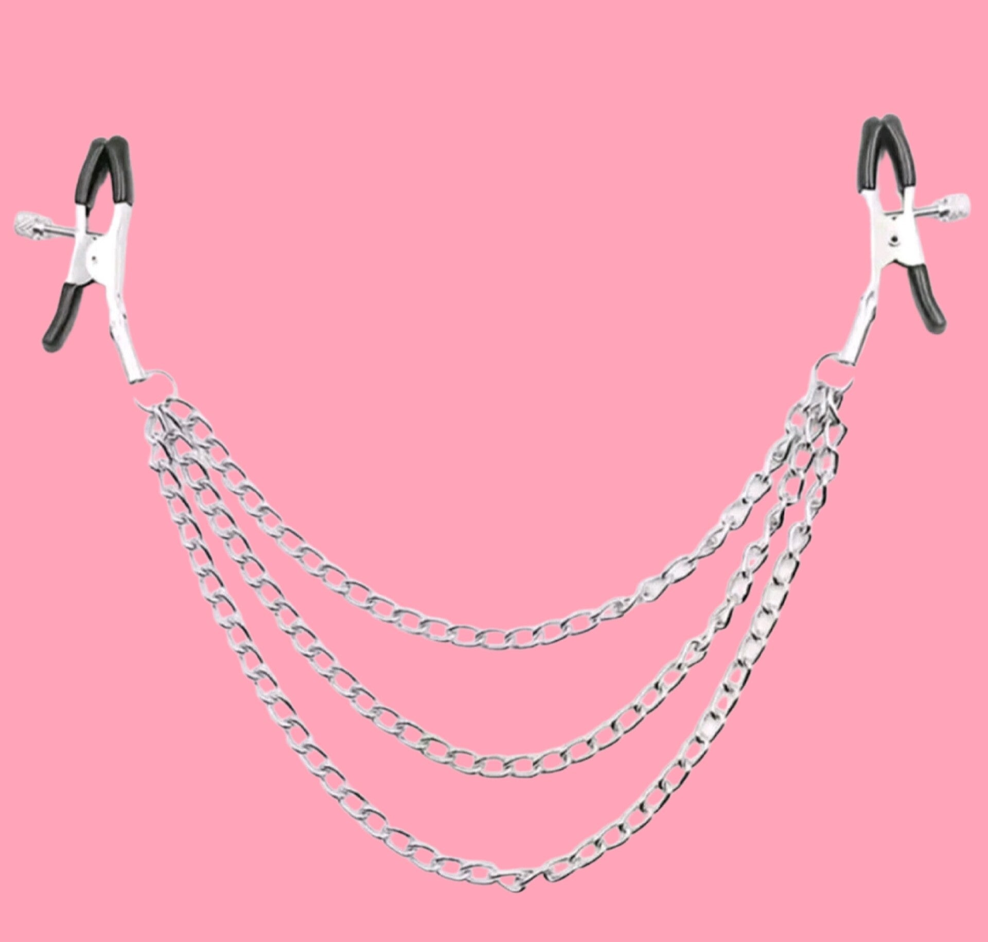 Black Three Chain Nipple Clamps 12.99