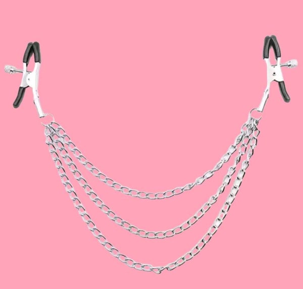 Black Three Chain Nipple Clamps 12.99