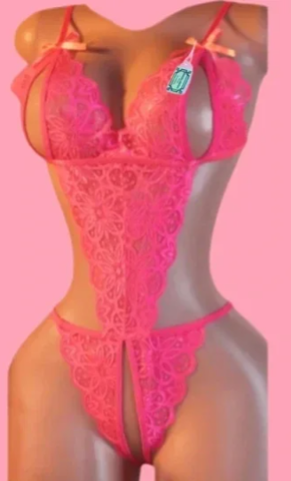 Pink Lace Bodysuit – Size 12–14