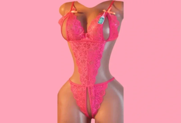 Pink Lace Bodysuit – Size 12–14