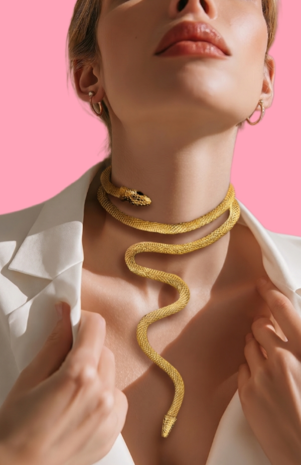 Gold Snake Statement Necklace £12.99