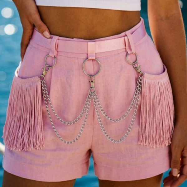 Gorgeous Pink Tassel Belt