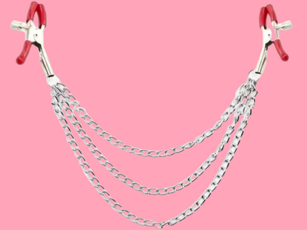 Red Three Chain Nipple Clamps £12.99