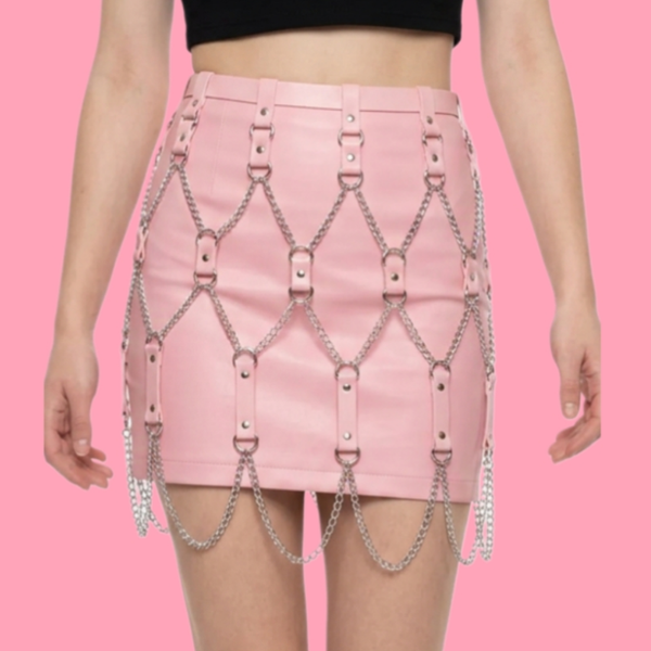 Pink chain statement harness