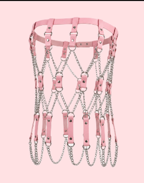 Pink chain statement harness