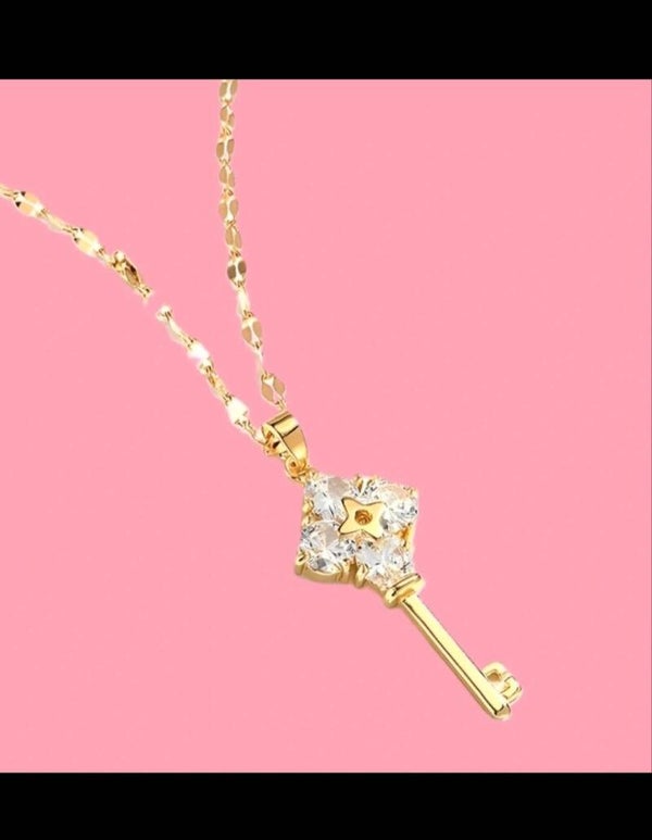 Stainless Steel Necklace & Key Pendant