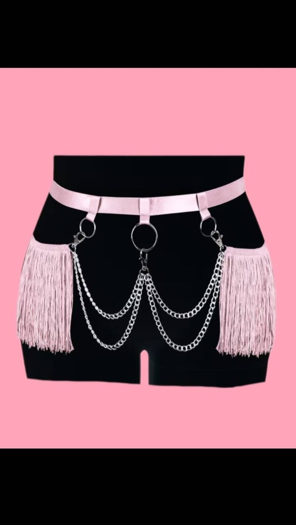 Gorgeous Pink Tassel Belt