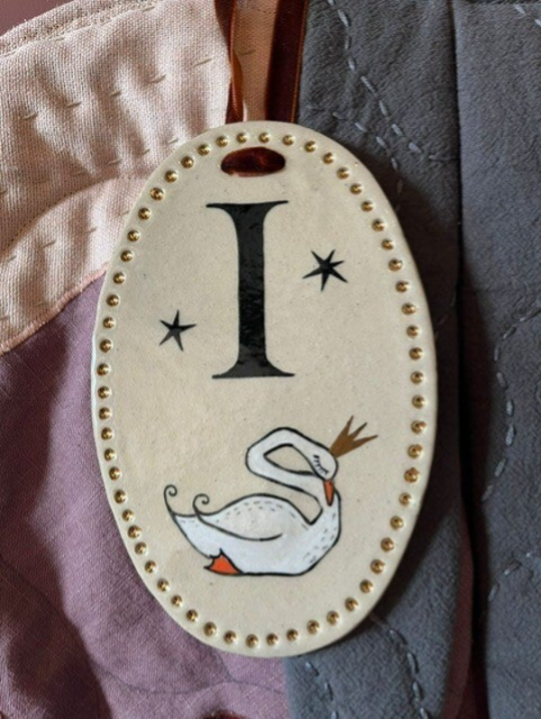 Initiaal bordje goud - made to order