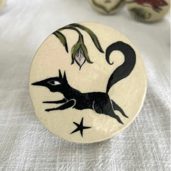 Wandknop groot, wolfje