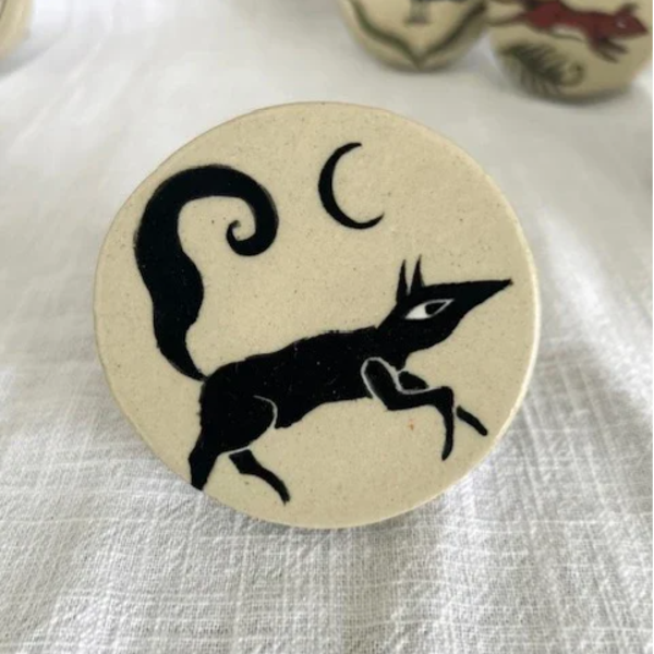 Wandknop groot, wolfje