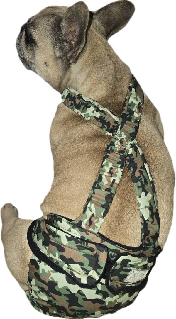 Läufigkeitshose Camouflage mit dehnbaren Trägern