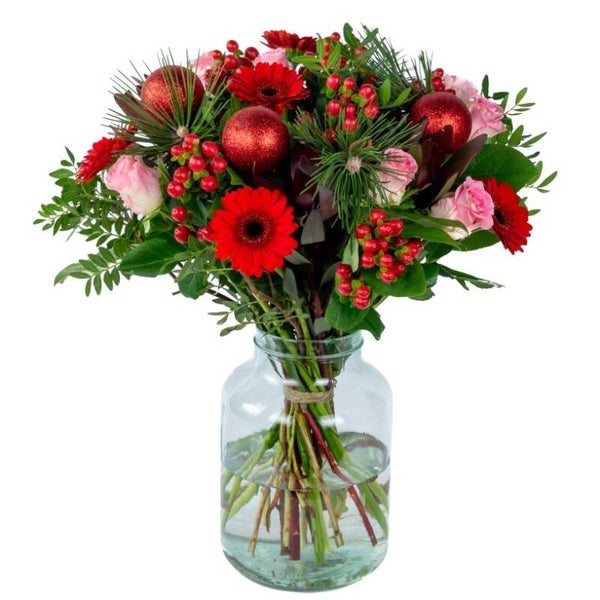Kerstboeket rood of goud