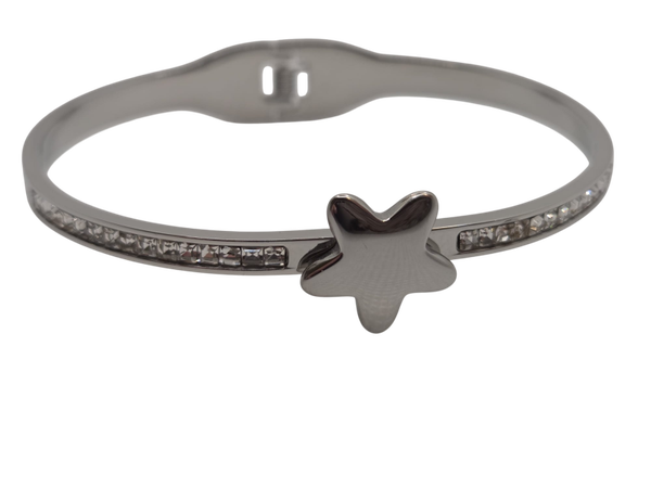 Zilverkleurige stalen armband