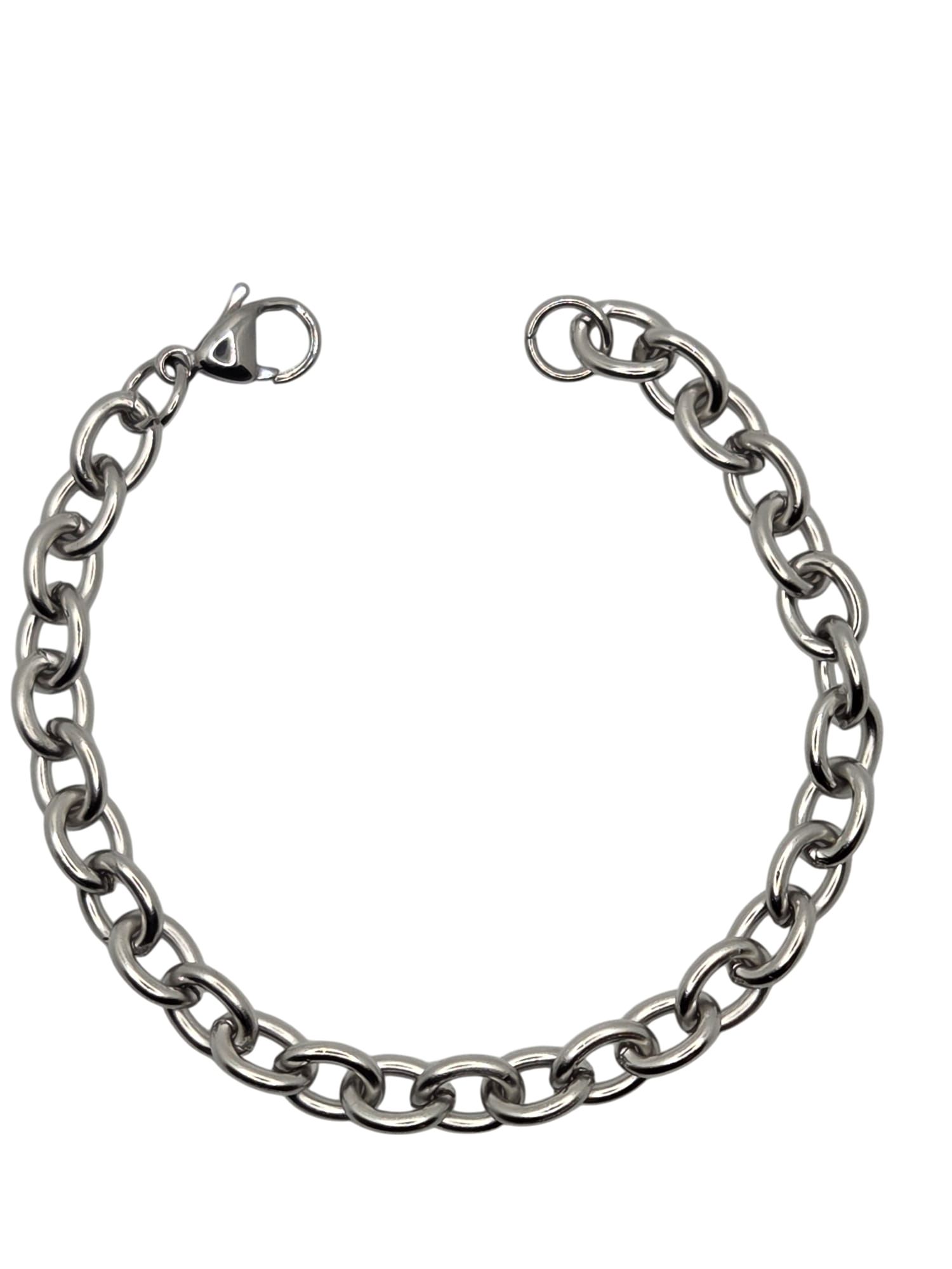 Zilverkleurig RVS grove Schakelarmband