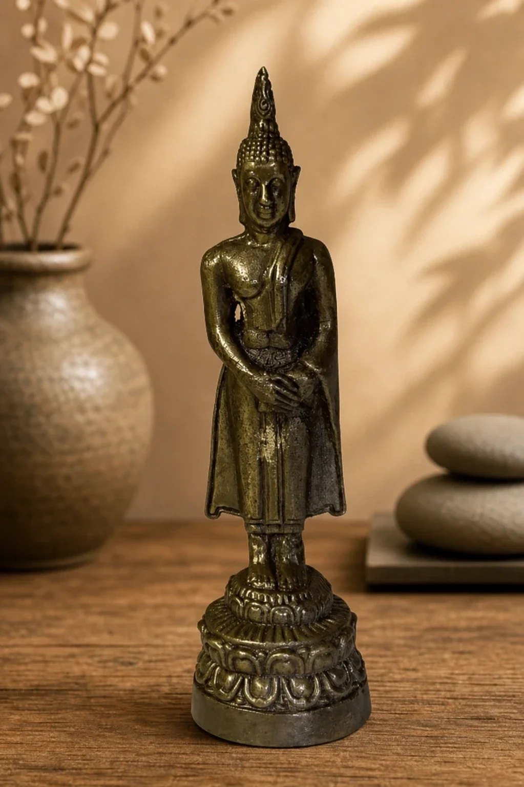 Bronzen Zondag dag Boeddha – Pang Thawai Net – Thailand (10,5 cm)