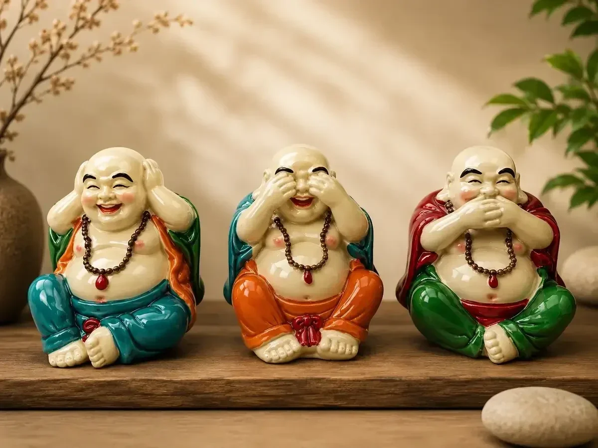 Collectie happy boeddha beelden