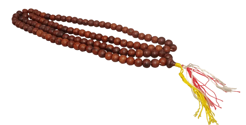 Donkerbruine houten mala uit Nepal met 108 kralen
