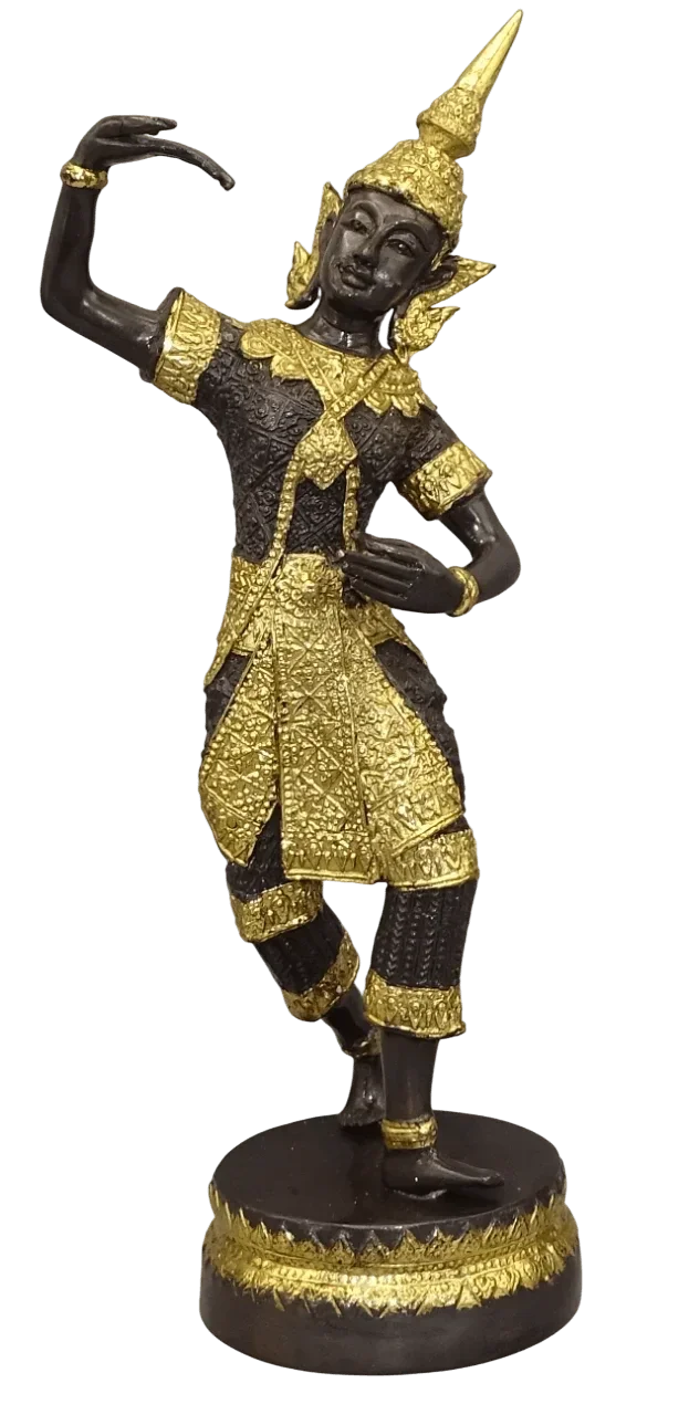 verguld brons Apsara Hemelse danseres beeld