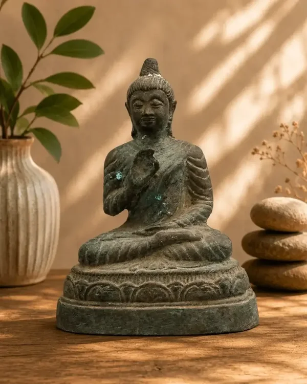 Gandhara Boeddha Abhaya Mudra bronzen beeld