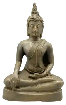 Vintage Bronzen Boeddha – Bhumisparsha Mudra – Thailand (11,5 cm)