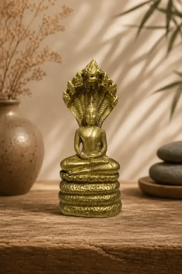 Verguld bronzen Zaterdag Boeddha Pang Nak Prok 9 cm