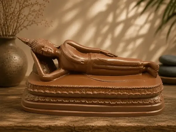Vintage bronzen Dinsdag Boeddha Pang Sai Yat Thailand – 26,5 cm