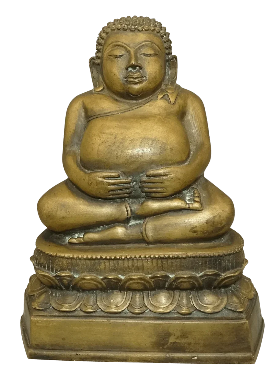 Prachtige vintage Sangkajai Boeddha beeld Brons natuurlijke patina Thailand 20 cm