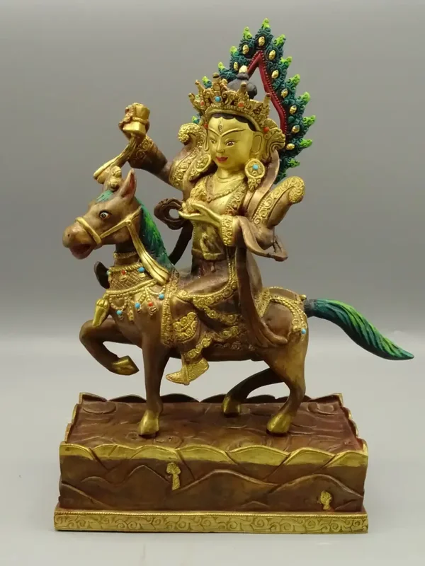 Handgemaakt Goldface Achi Chökyi Drölma beeld uit Nepal 28 cm