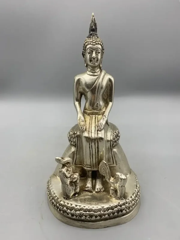 Phra Pa Lelai Boeddha met aap en olifant, Thailand 19,5 cm