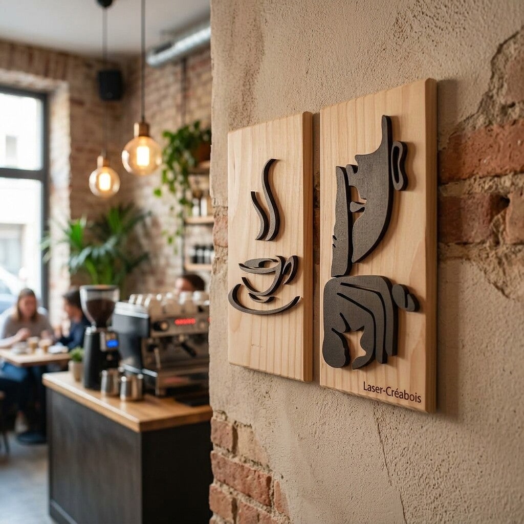 Pictogramme et Signalétique en Bois 3D – Personnalisé & Sur Mesure pour Commerces