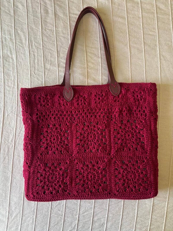 Bolso Tote TIBISAY rojo vino