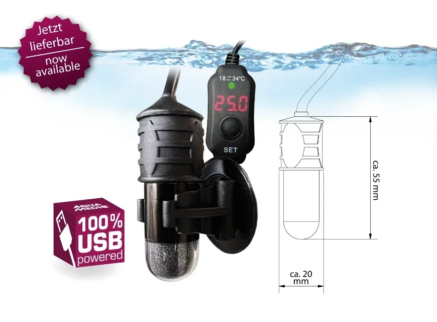 Heizer 10W Regelbarer mit USB-Anschluss für kleinere Aquarien