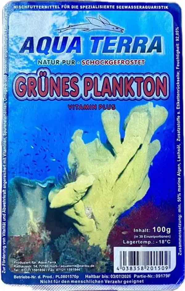 Frostfutter Meeresplankton grün 100g Blister
